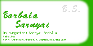 borbala sarnyai business card